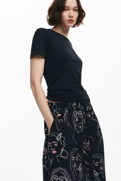 Saias E Shorts<Desigual Saia longa de caras