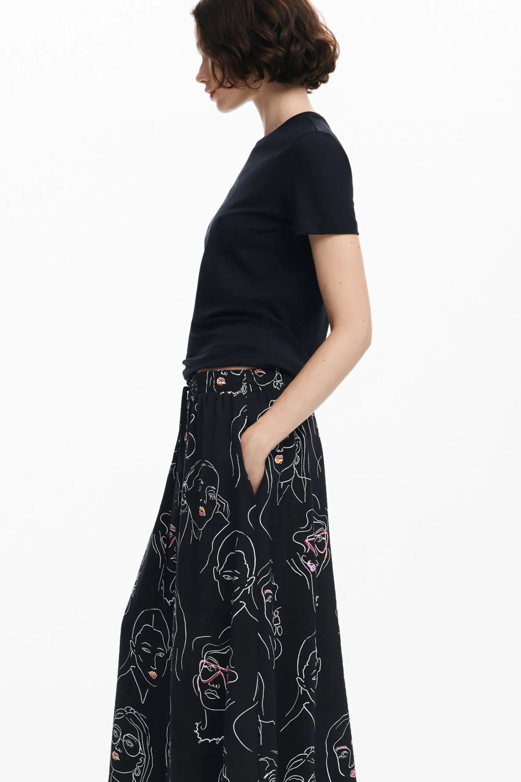 Saias E Shorts<Desigual Saia longa de caras