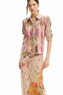 Saias E Shorts<Desigual Saia midi com patch floral