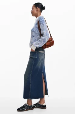 Saias E Shorts<Desigual Saia midi de denim