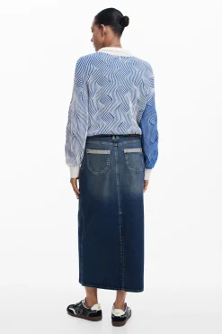 Saias E Shorts<Desigual Saia midi de denim
