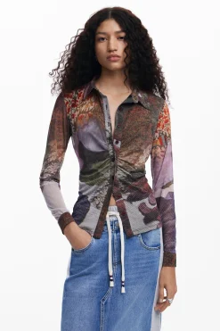 Saias E Shorts<Desigual Saia midi denim híbrida