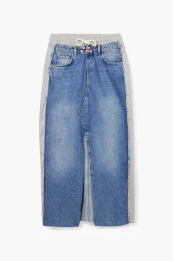Saias E Shorts<Desigual Saia midi denim híbrida