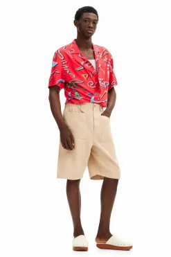 Jeans E Calças<Desigual Shorts lisos com bolsos