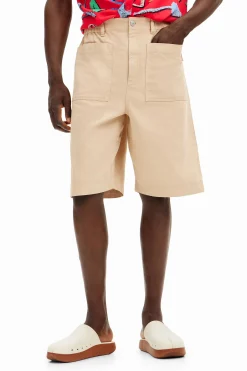 Jeans E Calças<Desigual Shorts lisos com bolsos