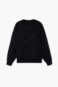 Malhas E Sweatshirts<Desigual Sudadera com bordados em contraste