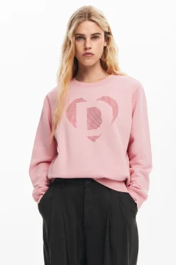 Moletons|Malha<Desigual Sudadera coração