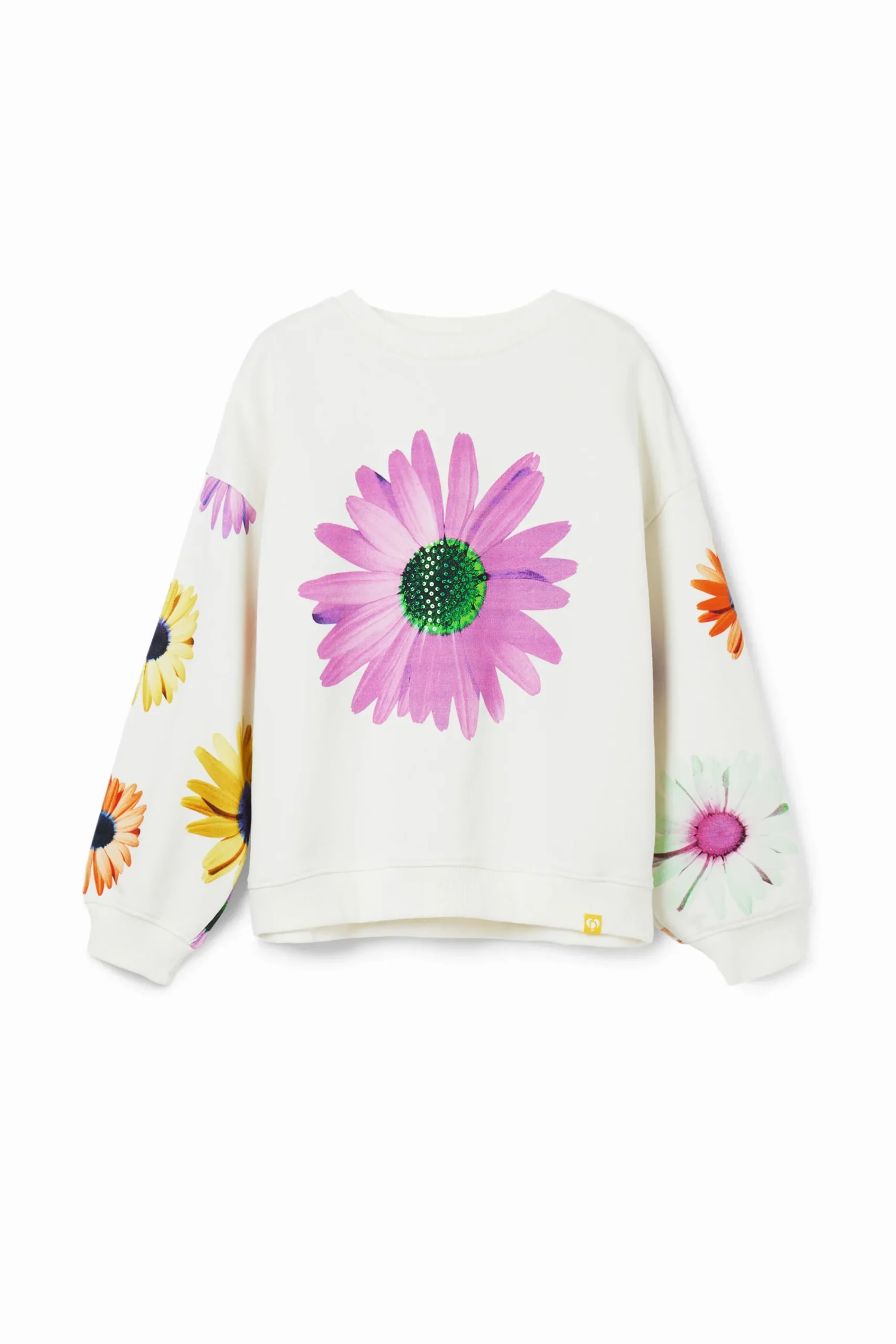 Malhas E Sweatshirts<Desigual Sweatshirt oversize margaridas