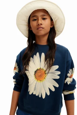 Malhas E Sweatshirts<Desigual Sweatshirt oversize margaridas