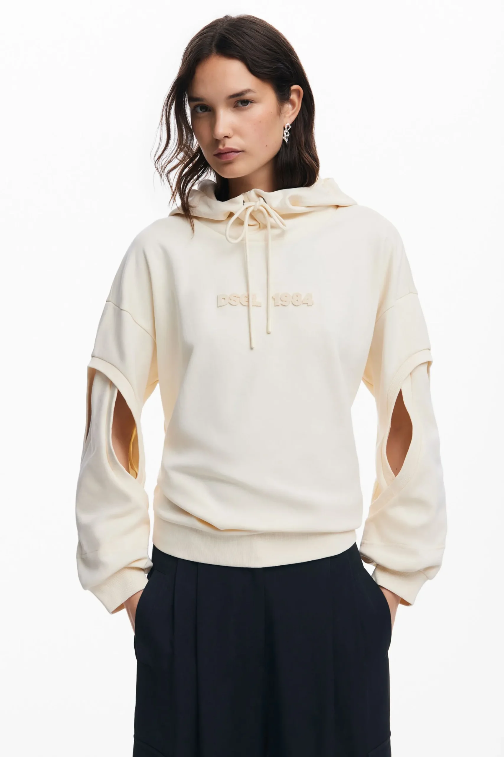 Moletons|Malha<Desigual Sweatshirt oversized com abertura nas mangas
