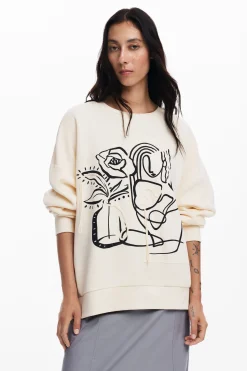 Moletons|Malha<Desigual Sweatshirt oversized flor