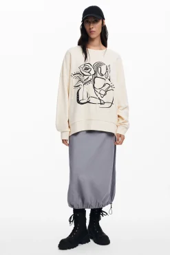 Moletons|Malha<Desigual Sweatshirt oversized flor