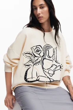 Moletons|Malha<Desigual Sweatshirt oversized flor