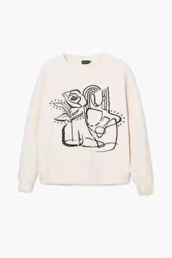 Moletons|Malha<Desigual Sweatshirt oversized flor