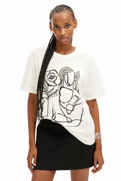 Camisas E Blusas|T-shirts<Desigual T-shirt arty ilustração