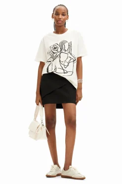 Camisas E Blusas|T-shirts<Desigual T-shirt arty ilustração