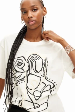 Camisas E Blusas|T-shirts<Desigual T-shirt arty ilustração