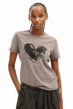 Camisas E Blusas|T-shirts<Desigual T-shirt básica coração