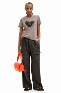 Camisas E Blusas|T-shirts<Desigual T-shirt básica coração
