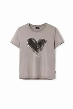Camisas E Blusas|T-shirts<Desigual T-shirt básica coração