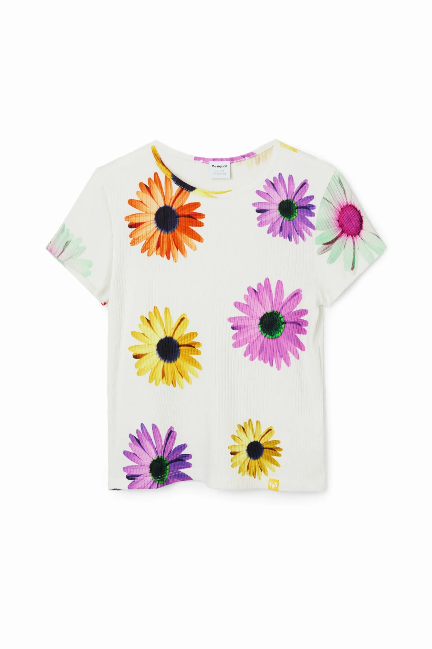 T-shirts E Camisas<Desigual T-shirt canelada margaridas