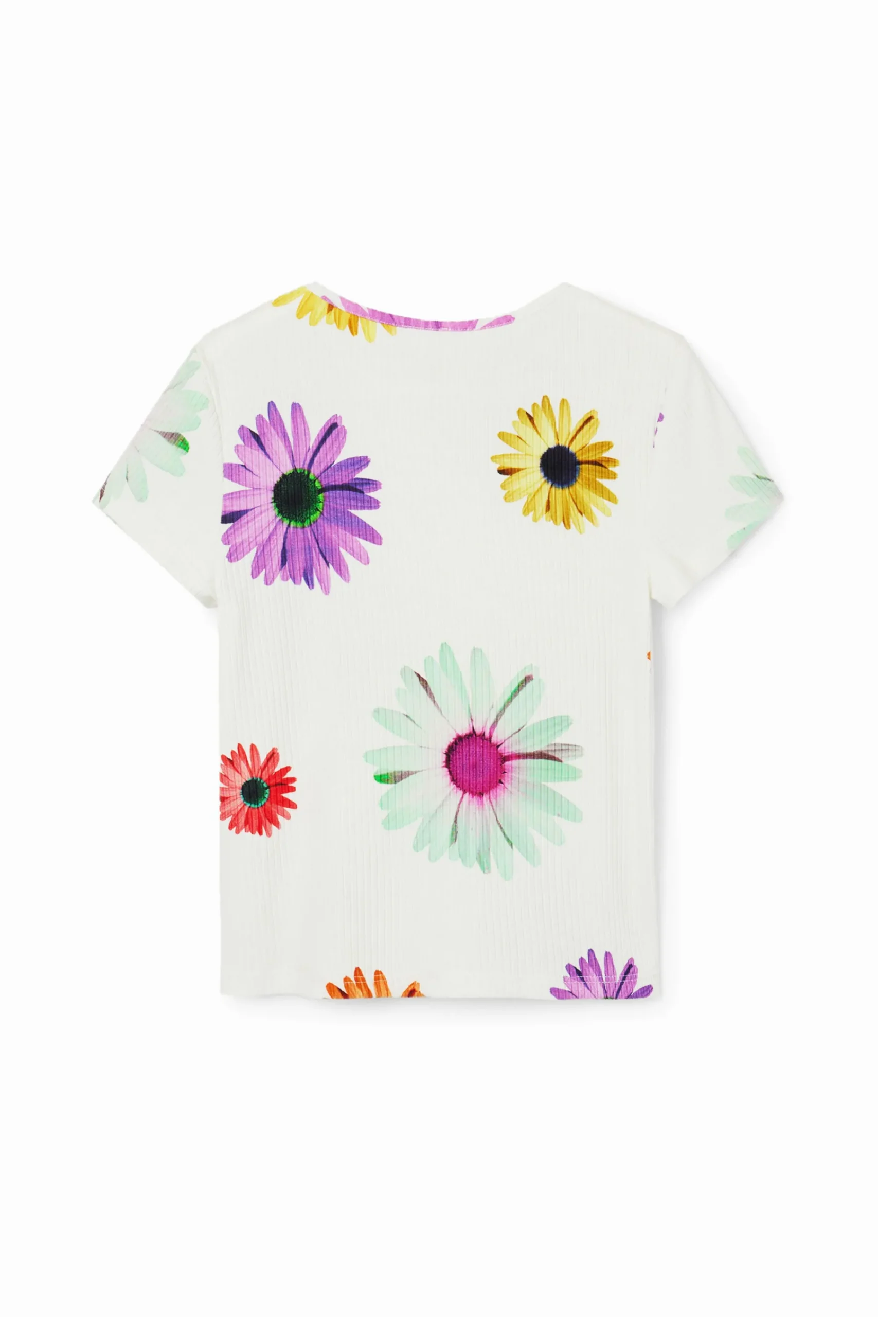 T-shirts E Camisas<Desigual T-shirt canelada margaridas