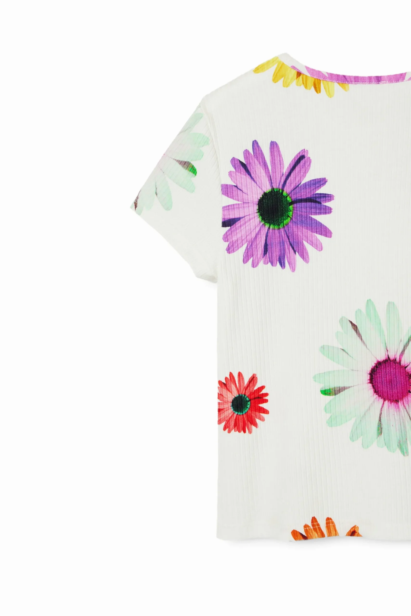 T-shirts E Camisas<Desigual T-shirt canelada margaridas