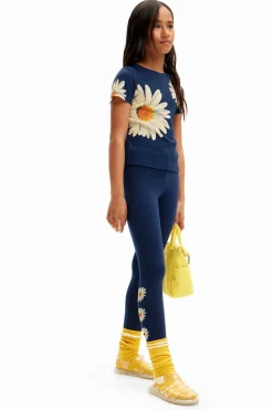 T-shirts E Camisas<Desigual T-shirt canelada margaridas