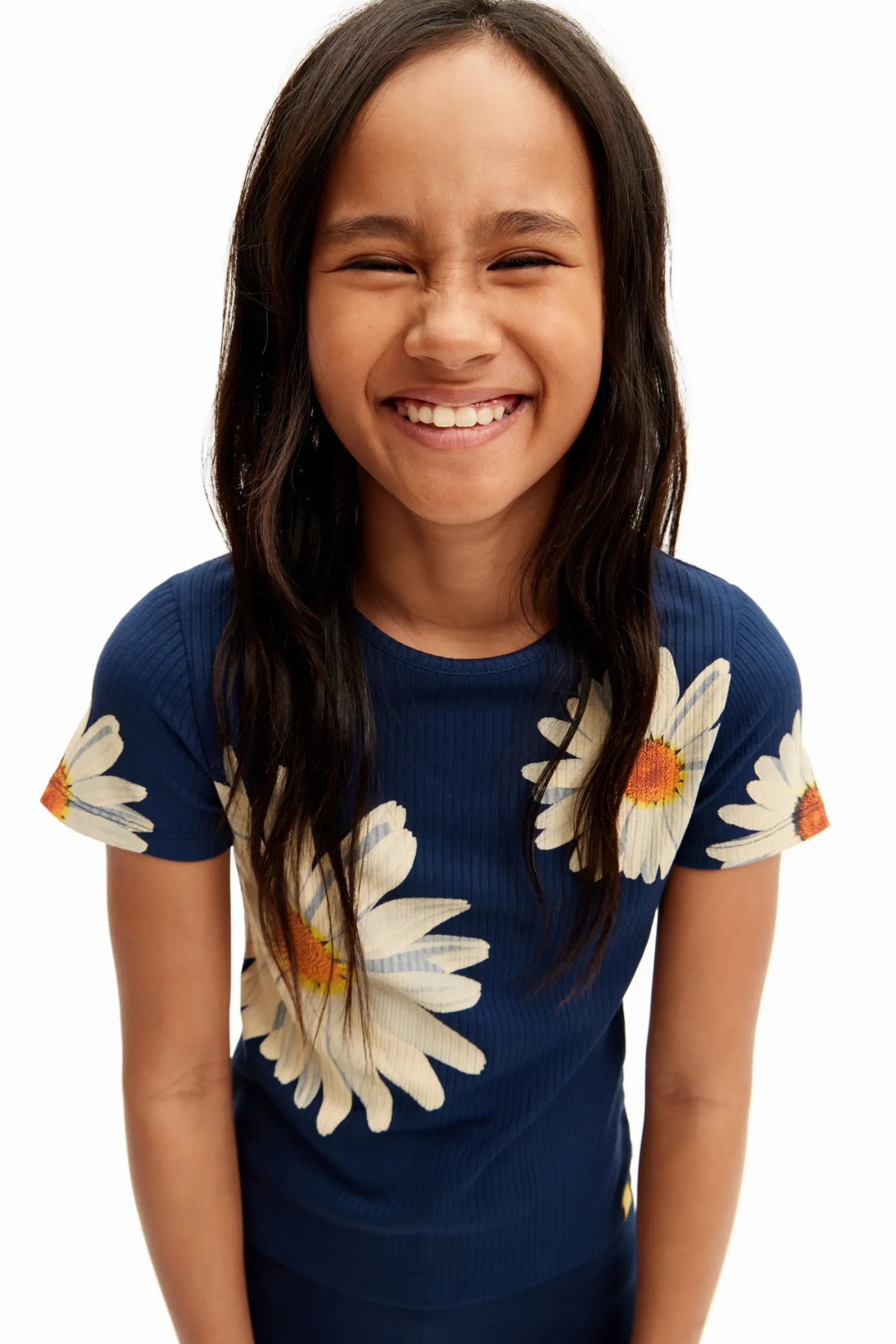 T-shirts E Camisas<Desigual T-shirt canelada margaridas