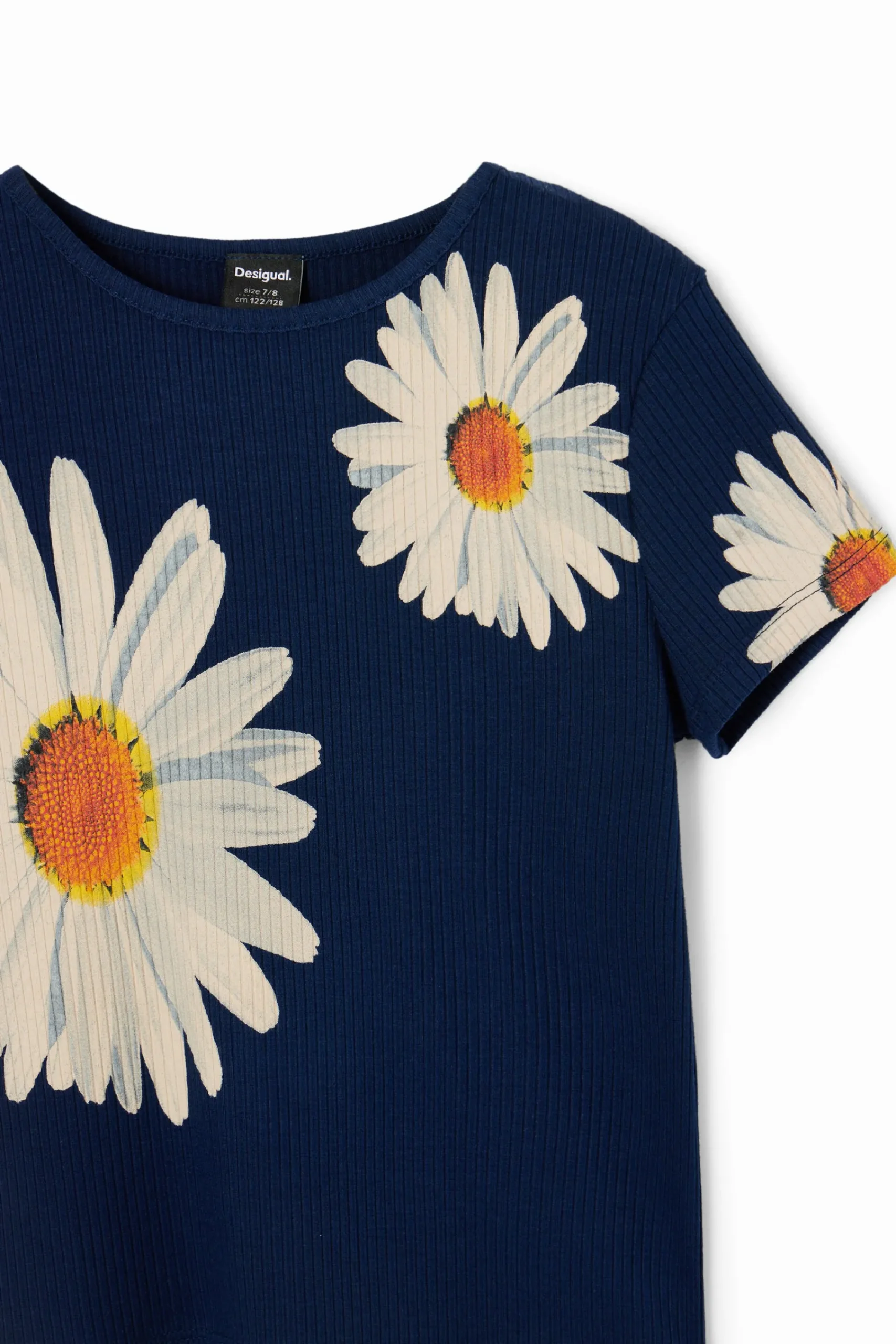 T-shirts E Camisas<Desigual T-shirt canelada margaridas