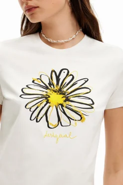 Camisas E Blusas|T-shirts<Desigual T-shirt ilustração margarida