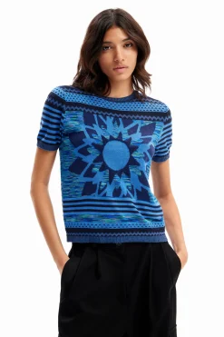 Camisas E Blusas|T-shirts<Desigual T-shirt malha flor