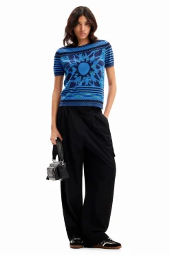Camisas E Blusas|T-shirts<Desigual T-shirt malha flor