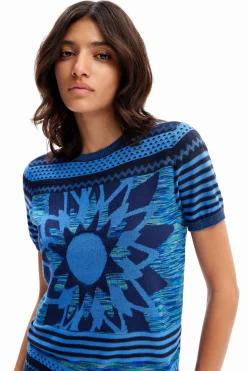 Camisas E Blusas|T-shirts<Desigual T-shirt malha flor