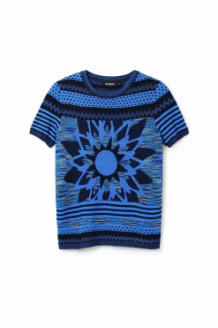 Camisas E Blusas|T-shirts<Desigual T-shirt malha flor