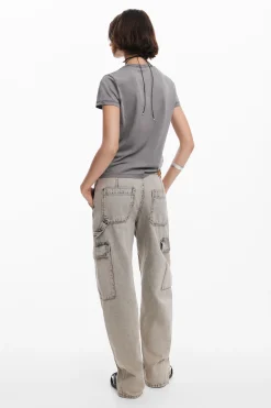 Camisas E Blusas|T-shirts<Desigual T-shirt slim strass