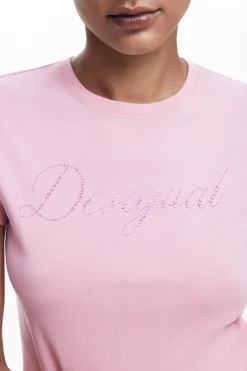 Camisas E Blusas|T-shirts<Desigual T-shirt slim strass