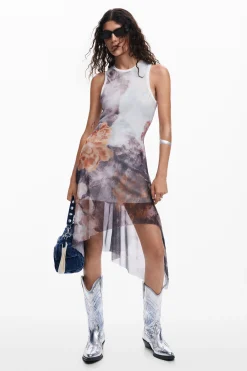 Vestidos E Macacões<Desigual Vestido assimétrico flores