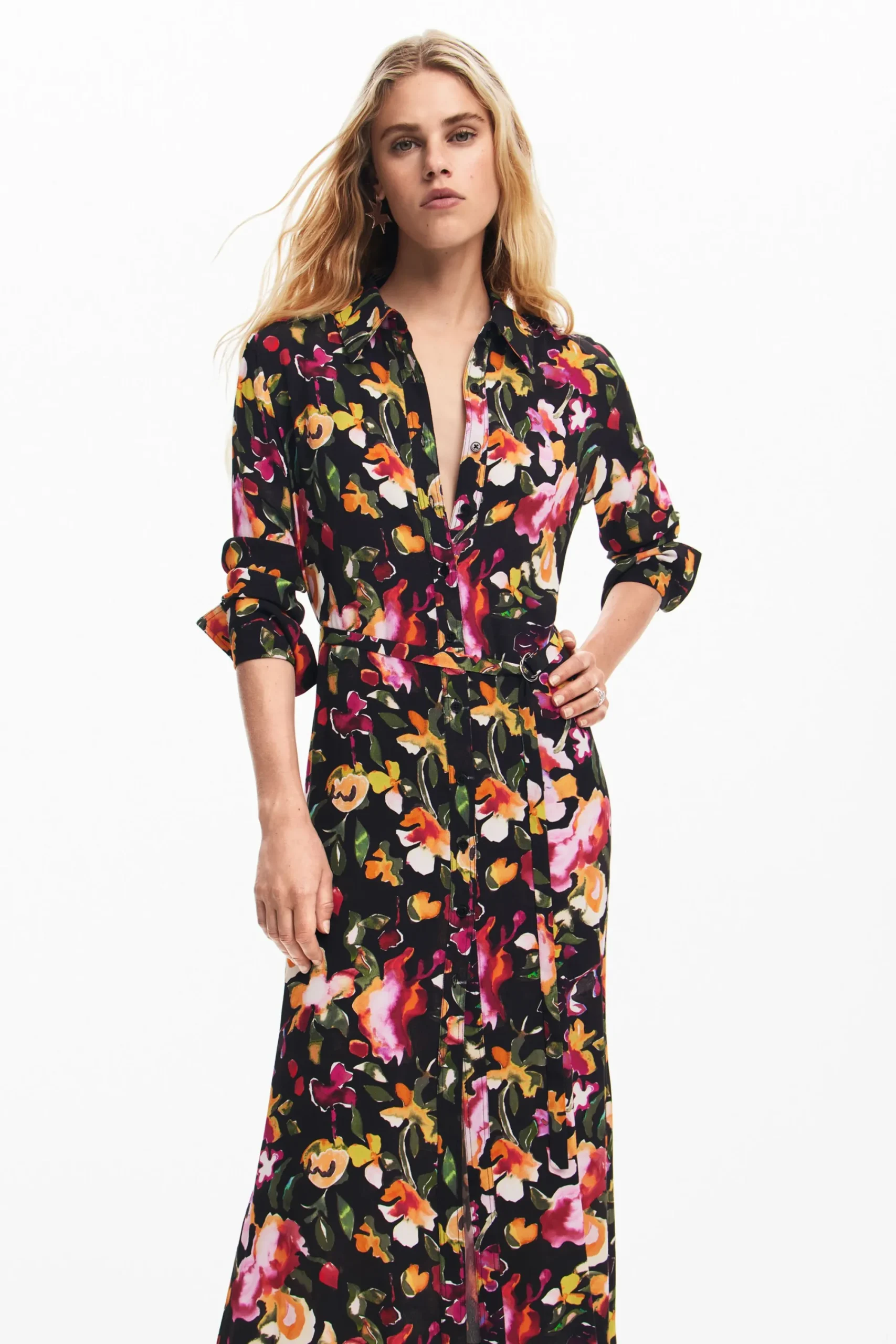 Vestidos E Macacões<Desigual Vestido camisero de flores