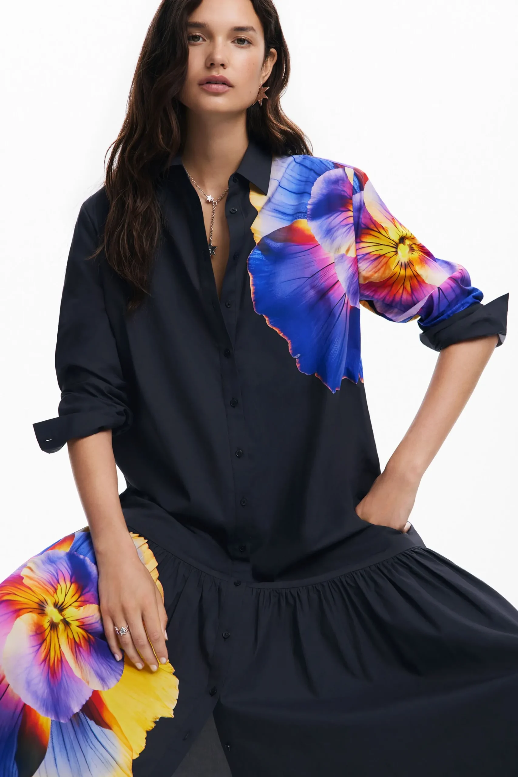 Vestidos E Macacões<Desigual Vestido camisero flores M. Christian Lacroix