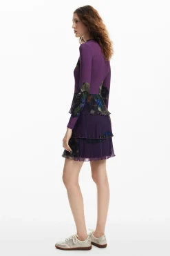 Vestidos E Macacões<Desigual Vestido com babados e flores