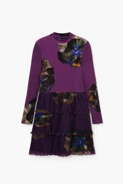 Vestidos E Macacões<Desigual Vestido com babados e flores