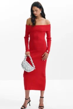 Roupa De Malha|Vestidos E Macacões<Desigual Vestido com decote bardot