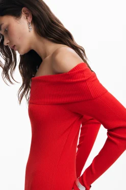 Roupa De Malha|Vestidos E Macacões<Desigual Vestido com decote bardot