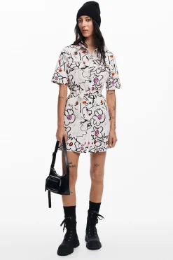 Vestidos E Macacões<Desigual Vestido com flores desenhadas