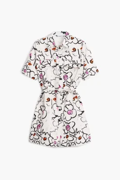 Vestidos E Macacões<Desigual Vestido com flores desenhadas