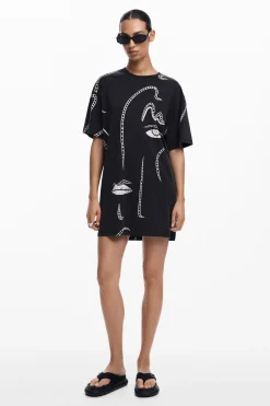 Vestidos E Macacões<Desigual Vestido com ilustrações