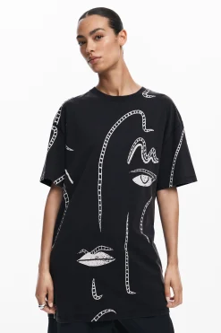 Vestidos E Macacões<Desigual Vestido com ilustrações