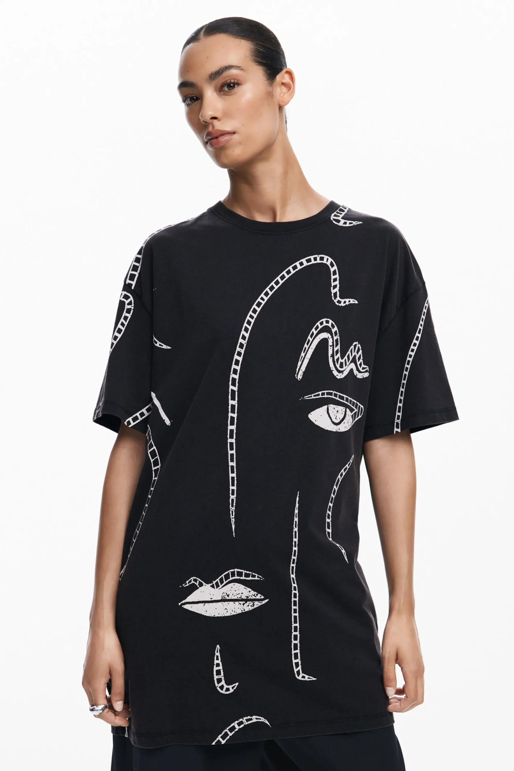 Vestidos E Macacões<Desigual Vestido com ilustrações
