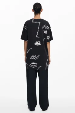 Vestidos E Macacões<Desigual Vestido com ilustrações